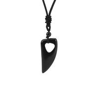 KIJSKKOPO Collana con Pietra Energetica Di Cristallo Naturale, Pietra Occhio Di Tigre Cava, Perline A Forma Di Dente Di Lupo, Ciondolo Regolabile con Corda, Collana Girocollo Vichinga, Regalo Per Do