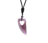 KIJSKKOPO Collana con Pietra Energetica Di Cristallo Naturale, Pietra Occhio Di Tigre Cava, Perline A Forma Di Dente Di Lupo, Ciondolo con Corda Regolabile, Collana Girocollo Vichinga, Regalo Per Do