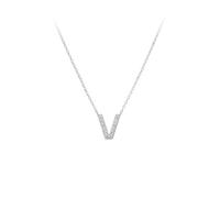 KIJSKKOPO Collana In Argento Sterling 925 Con Iniziale Maiuscola 26, Ciondolo Con Nome Az Placcato Oro Bianco E Zircone Intarsiato, Collana Catena Regolabile Per Clavicola, Gioielli, Regali Per Spos