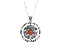 KIJSKKOPO Collana Vintage Ciondolo A Forma Di Esagramma Stella Di David In Argento E Cristallo Per Uomo E Donna, Ciondolo Gotico Occulto Spirituale Rotondo In Pietra Naturale Per Meditazione E Prote
