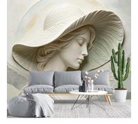 KIJSKKOPO Murale da Parete In Seta con Busto Di Donna A Coste In Rilievo 3D, Grande Ritratto Classico, Scultura, Stampa Artistica, Sfondo Decorativo per Soggiorno, Camera da Letto, Casa, Carta Parat