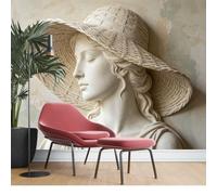 KIJSKKOPO Murale da Parete In Seta con Busto Di Donna In Rilievo 3D, Grande Ritratto Classico, Scultura, Stampa Artistica, Sfondo Decorativo per Soggiorno, Camera da Letto, Interni Casa, Carta Parat