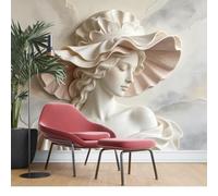 KIJSKKOPO Murale da Parete In Seta con Busto Di Donna In Rilievo 3D, Grande Ritratto Classico, Scultura, Stampa Artistica, Sfondo Decorativo per Soggiorno, Camera da Letto, Interni Casa, Carta Parat