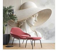 KIJSKKOPO Murale da Parete In Seta con Busto Di Donna In Rilievo 3D, Grande Ritratto Classico, Scultura, Stampa Artistica, Sfondo Decorativo per Soggiorno, Camera da Letto, Interni Casa, Carta Parat
