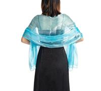 KIJSKKOPO Sciarpe E Stole in Chiffon per Abito da Sera da Donna, Sciarpa Leggera E Trasparente Scintillante, Stola in Organza Setosa, Elegante Bolero Coprispalle per Feste, Balli, Cocktail E Ma