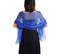 KIJSKKOPO Sciarpe E Stole in Chiffon per Abito da Sera da Donna, Sciarpa Leggera E Trasparente Scintillante, Stola in Organza Setosa, Elegante Bolero Coprispalle per Feste, Balli, Cocktail E Ma