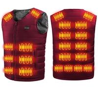 KIJyfgTR Giacca invernale riscaldata da uomo e da donna, gilet riscaldato intelligente for la caccia, batteria ricaricabile non inclusa(Rouge,M)