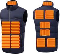 KIJyfgTR Gilet riscaldato for donna, gilet riscaldato leggero con 3 impostazioni di calore, 15 zone di riscaldamento regolabili, batteria non inclusa.(Bleu 11 Zones,M)