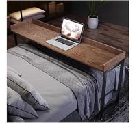 KIJyfgTR Tavolino da letto in legno massello naturale con ruote, postazione di lavoro mobile for camera da letto, ospedale, sanatorio