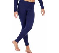 KIKFIT Leggings Lucidi per Ragazze, Danza, Ginnastica, Elasticizzati Senza Piede, per Bambini, in PE, Pantaloni Elasticizzati per Balletto Sportivo a Tutta Lunghezza (Blu Navy, 9-10 Anni)
