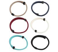 Kiki Fancy Bracciale da Surfista da Uomo e da Donna, 6 Pezzi in Corda Nautica, Tessuto Nero, Paracord Colorato Intrecciato, Regolabile, Mittelgroße, Materiale