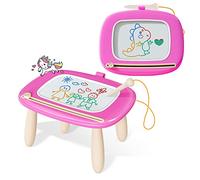 Kikidex Lavagna da disegno magnetica per bambini di 1-3 anni, giocattoli per bambine per bambini, compleanno per 1, 2 e 3 anni, incisione uno schizzo per bambini, lavagna per scarabocchi per età 1-3