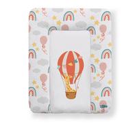 Kikido Materassino Fasciatoio 70x50 - Mongolfiera - Cuscino Fasciatoio Lavabile per Cambio Pannolino - Materasso Fasciatoio Neonato per Cassettiera Impermeabile 50x70 - Universale