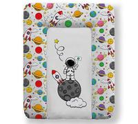 Kikido Materassino Fasciatoio 70x50 - Astronauta - Edizione Limitata - Cuscino Fasciatoio Lavabile Cambio Pannolino - Materasso Fasciatoio Neonato per Cassettiera 50x70 - Universale e Impermeabile