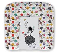 Kikido Materassino Fasciatoio 70x75 - Astronauta - Edizione Limitata - Cuscino Fasciatoio Lavabile Cambio Pannolino - Materasso Fasciatoio Neonato per Cassettiera 75x70 - Universale e Impermeabile