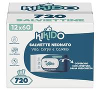 720 Salviette Neonato Kikido - Salviettine Umidificate Bambini - 12 Confezioni
