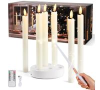 KIKILIVE Candele LED Ricaricabili con Magia Telecomando e Base di Ricarica, 6 pezzi Candele Senza Fiamma con Timer, Ideali per Natale, Halloween, Decorazione