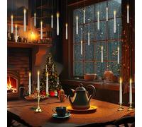 KIKILIVE Candele LED Senza Fiamma con Telecomando a Bacchetta Magica Floating Candles da Appendere magiche,Luce Calda Lampeggiante Candela LED, Candela Conica Elettrica per Natale, Halloween