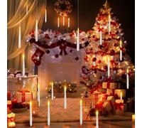 KIKILIVE Candele LED Senza Fiamma con Telecomando a Bacchetta Magica Floating Candles da Appendere magiche,Luce Calda Lampeggiante Candela LED, Candela Conica Elettrica per Natale, Halloween