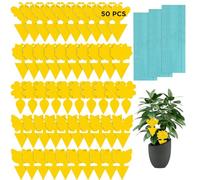 KIKISML 50Pcs Trappole Appiccicose, Yellow Insetti Mosche Trappole con Cravatte Intrecciate Assassino di Trappole per Moscerini per Mosche Bianche Zanzare Fungo Afidi, Giallo