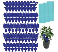 KIKISML 50Pcs Trappole Appiccicose, Yellow Insetti Mosche Trappole con Cravatte Intrecciate Assassino di Trappole per Moscerini per Mosche Bianche Zanzare Fungo Afidi, Giallo, Blu