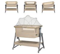 Kikka boo lettino aggiuntivo Nanna 2 materasso barre oscillanti zanzariera ruote, colorazione:beige