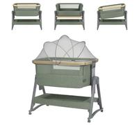 Kikka boo lettino aggiuntivo Nanna 2 materasso barre oscillanti zanzariera ruote, colorazione:verde