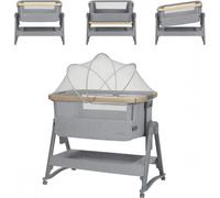 Kikka boo lettino aggiuntivo Nanna 2 materasso barre oscillanti zanzariera ruote, colorazione:grigio