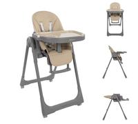 Kikka boo, seggiolone Pastello 2 pieghevole regolabile in altezza ripiano ruote, colorazione:beige