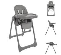 Kikka boo, seggiolone Pastello 2 pieghevole regolabile in altezza ripiano ruote, colorazione:grigio