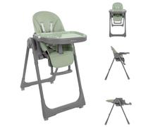 Kikka boo, seggiolone Pastello 2 pieghevole regolabile in altezza ripiano ruote, colorazione:verde