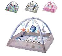 Kikkaboo, arco di gioco, coperta per gattonare 2 in 1, 18 palline da gioco, colori:azzurro