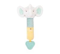 Kikkaboo Baby Soft Toy con sonaglio, Teether 27 cm per la casa e il viaggio, colorazione:giallo