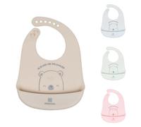 Kikkaboo, bavaglino Bear with me in silicone, protezione anti-briciole integrata, colorazione:grigio