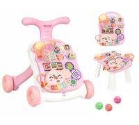 Kikkaboo - Carrello da gioco 2 in 1, con funzione di luce, colore: Rosa