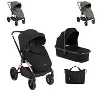 Kikkaboo Carrozzina Kara 2 in 1 Navicella, Seggiolino sportivo, Borsa fasciatoio, colorazione:nero