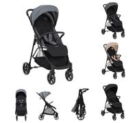 Kikkaboo, carrozzina, passeggino Alexa 22 kg pieghevole, schienale regolabile, colori:grigio