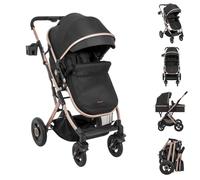 Kikkaboo carrozzina Scarlett 2 in 1, convertibile, copripiedi, borsa fasciatoio, colorazione:nero