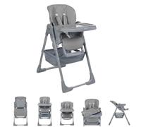 Kikkaboo comodo seggiolone regolabile altezza cintura doppio vassoio pieghevole, colorazione:grigio chiaro