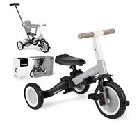 KikkaBoo Triciclo Evolutivo 5 in 1 per Bambini da 1 a 5 Anni FLIP, Triciclo Passeggino con Maniglione Regolabile, Con o Senza Pedali, Trasformabile in Bicicletta, Grigio