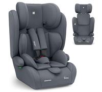 KikkaBoo i-PASS Seggiolino auto 9-36 kg senza ISOFIX, Gruppo 1 2 3 per bambini da 15 mesi a 12 anni, i-Size, altezza 76-150 cm, poggiatesta regolabile a 13 posizioni, Grigio