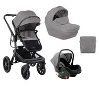 Kikkaboo Irene 3 in 1 passeggino combinato navicella seggiolino auto adattatore, colorazione:grigio/nero