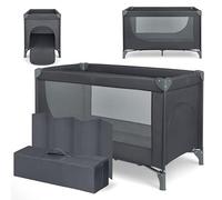 KikkaBoo Lettino da Campeggio SO GIFTED 2026, Culla Neonato da Viaggio 120x60 cm, Fino a 15 kg, Pieghevole, Portatile e Compatto, Borsa da Trasporto, Nero