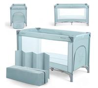 KikkaBoo Lettino da Campeggio SO GIFTED, Culla Neonato da Viaggio 120x60 cm, Fino a 15 kg, Pieghevole, Portatile e Compatto, Borsa da Trasporto, Menta