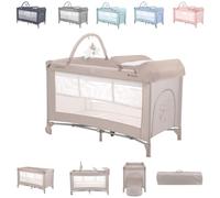 Kikkaboo lettino da viaggio So Gifted Plus due livelli, arco di gioco fasciatoio, colorazione:beige