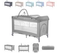 Kikkaboo lettino da viaggio So Gifted Plus due livelli, arco di gioco fasciatoio, colorazione:grigio