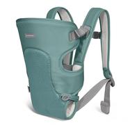 Marsupio Neonato KikkaBoo MYRA, Ergonomico, Larghi spallacci imbottiti regolabili, Mani libere, 3 Posizioni di trasporto, Fino a 9 kg, Leggero, Rete traspirante, Menta