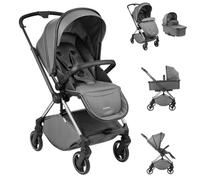 Kikkaboo, passeggino Lanah 2 in 1 navicella, schienale regolabile, fino a 22 kg, colore:grigio