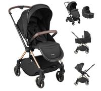 Kikkaboo, passeggino Lanah 2 in 1 navicella, schienale regolabile, fino a 22 kg, colore:nero