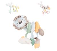 Kikkaboo peluche a spirale, a forma di animale, anello per la dentizione, colorazione:beige